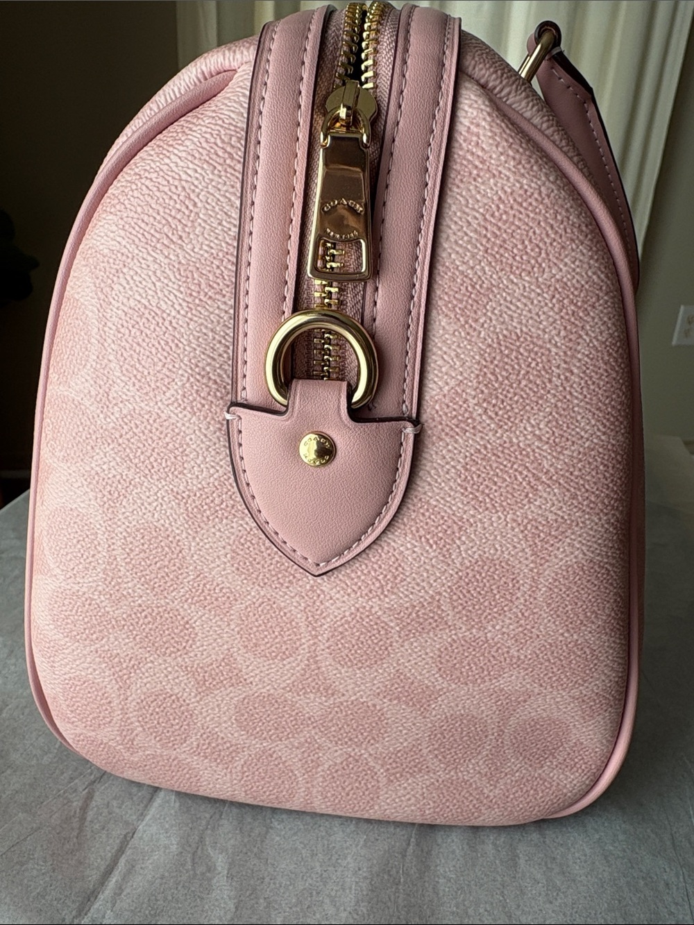 Coach powder pink LARGE Rowan Satchel Bag In Signature Canvas - Picture 10 of 10